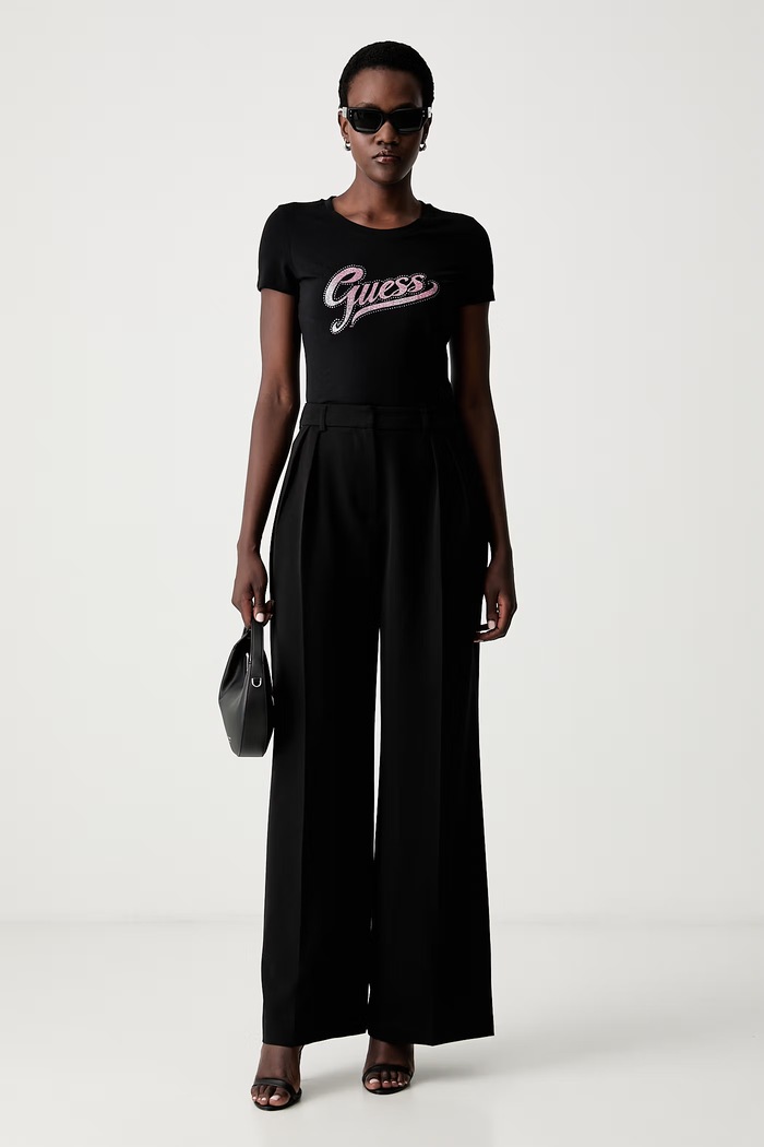 Guess тениска дамска с памук W6YI21.K4337 черен AW26