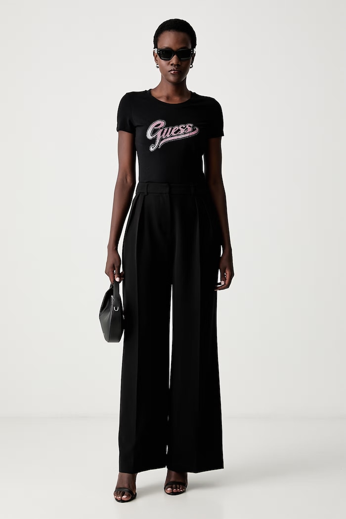 Guess тениска дамска с памук W6YI21.K4337 черен AW26