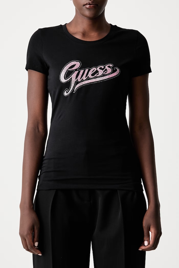 Guess тениска дамска с памук черен W6YI21.K4337