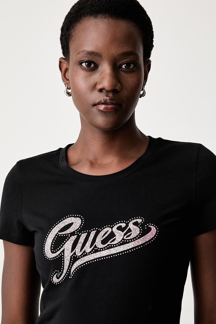 Guess тениска дамска с памук W6YI21.K4337 черен