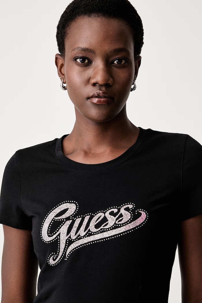 Guess тениска дамска с памук W6YI21.K4337 черен