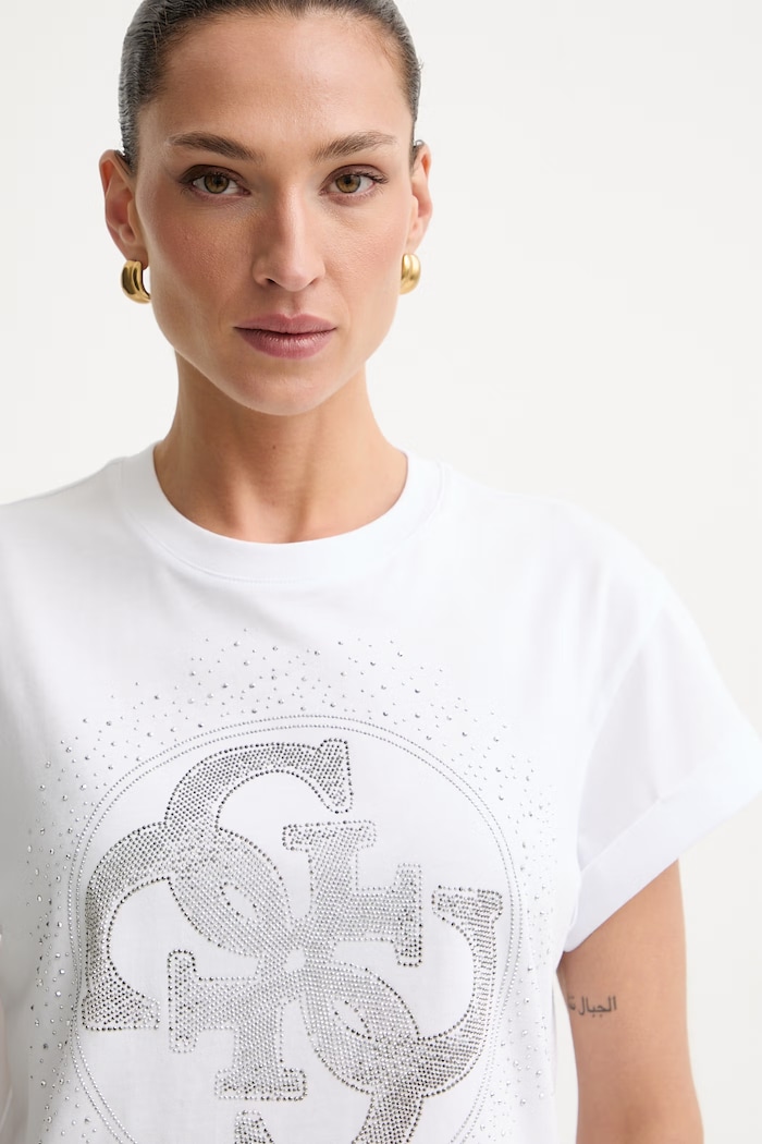 Guess női pamut póló fehér W6YI18.K4331