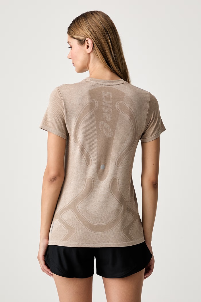 Odzież Asics T-shirt treningowy damski ROAD SEAMLESS SS TOP 2012D292.200 beżowy