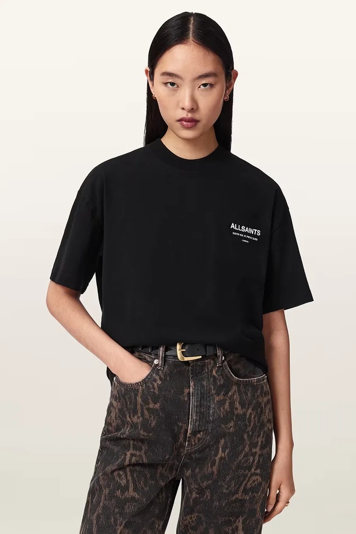 AllSaints tričko dámske bavlnené DREAMER W185JE čierna AW26