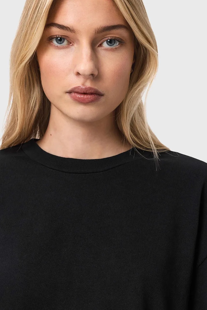 AllSaints oversize kratka majica ženska bombažna ESME črna W131JE