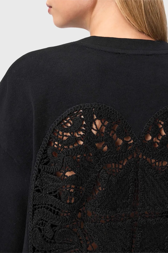 AllSaints oversize kratka majica ženska bombažna ESME W131JE črna