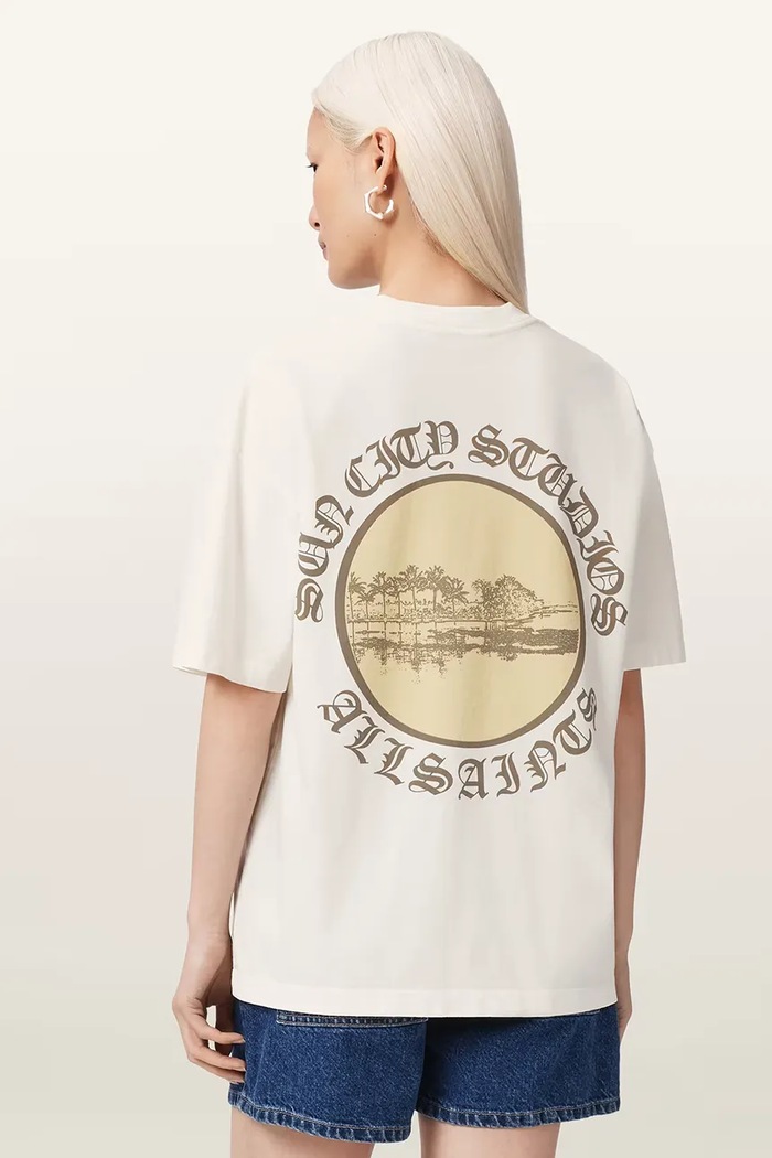 AllSaints tričko dámske bavlnené SUN biela W122JE