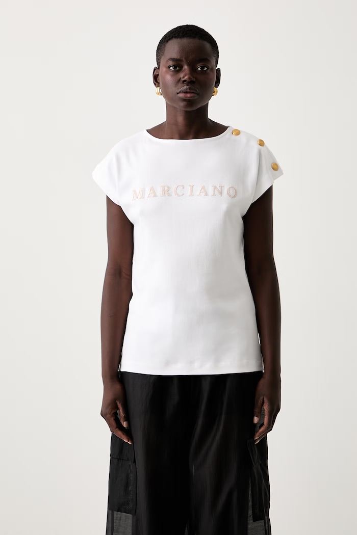 Marciano by Guess тениска дамска от памук NEW LYRIS бял G6YI03.K4911
