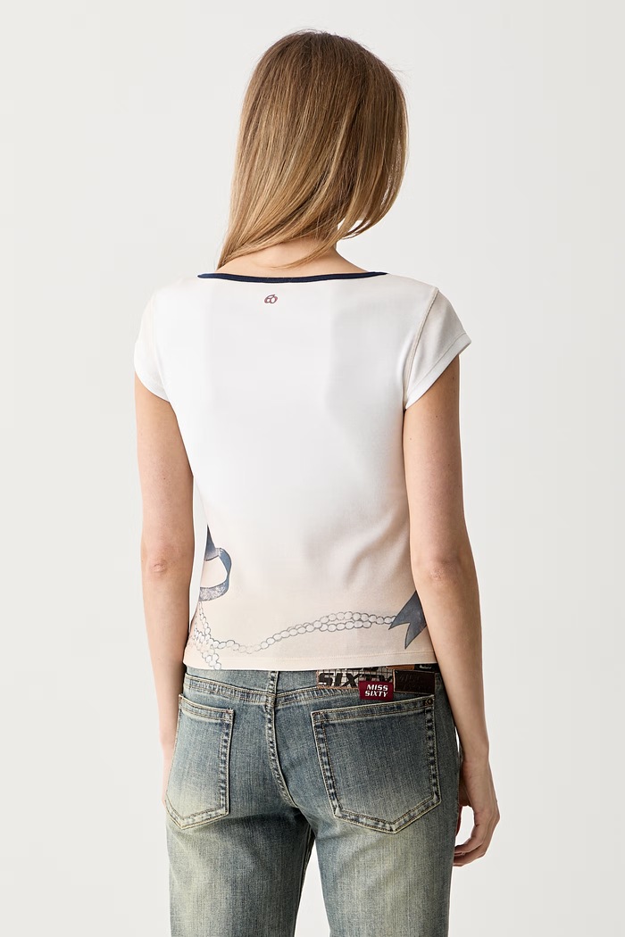 Abbigliamento Miss Sixty t-shirt da donna con cotone 6M2SJ37600 bianco