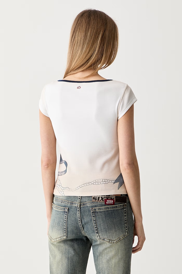 Abbigliamento Miss Sixty t-shirt da donna con cotone 6M2SJ37600 bianco
