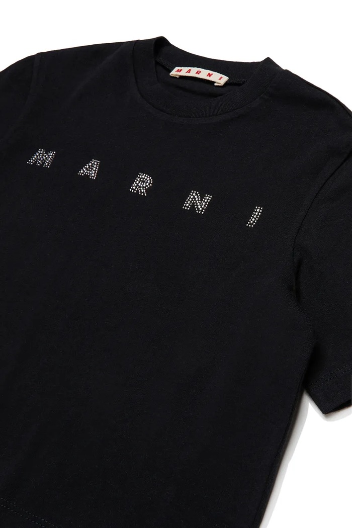 Dziewczynka Marni T-shirt dziecięcy bawełniany M01968.M00SG czarny