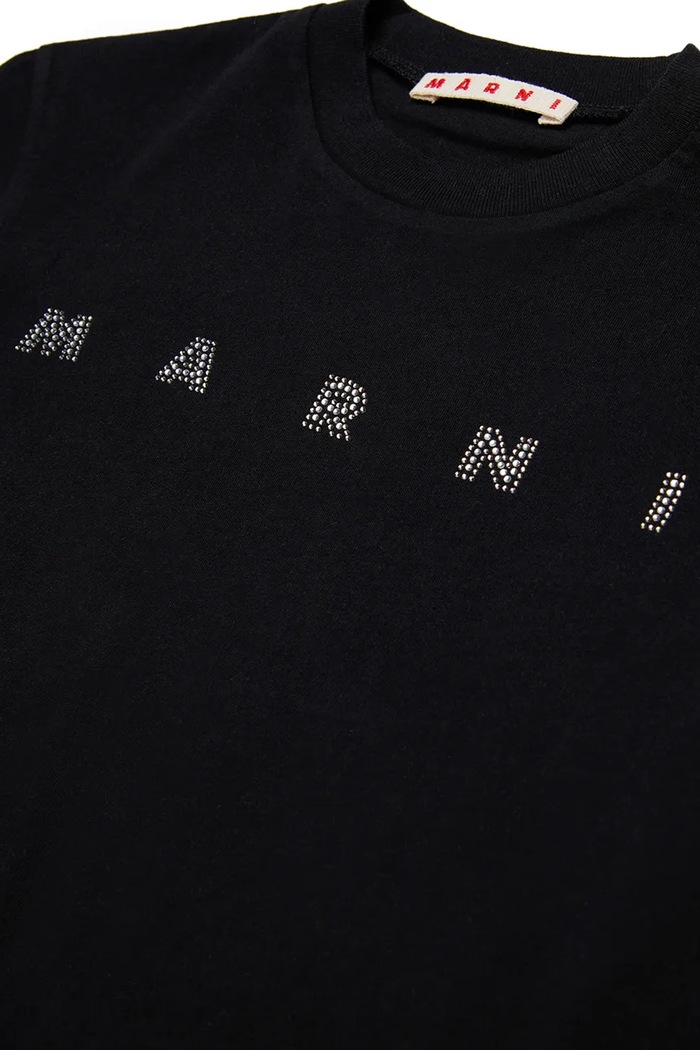 Marni T-shirt dziecięcy bawełniany czarny M01968.M00SG