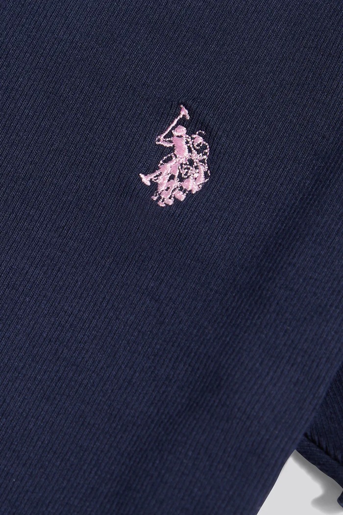 Dziewczynka U.S. Polo Assn. T-shirt dziecięcy bawełniany z elastanem USG2119.L68 granatowy