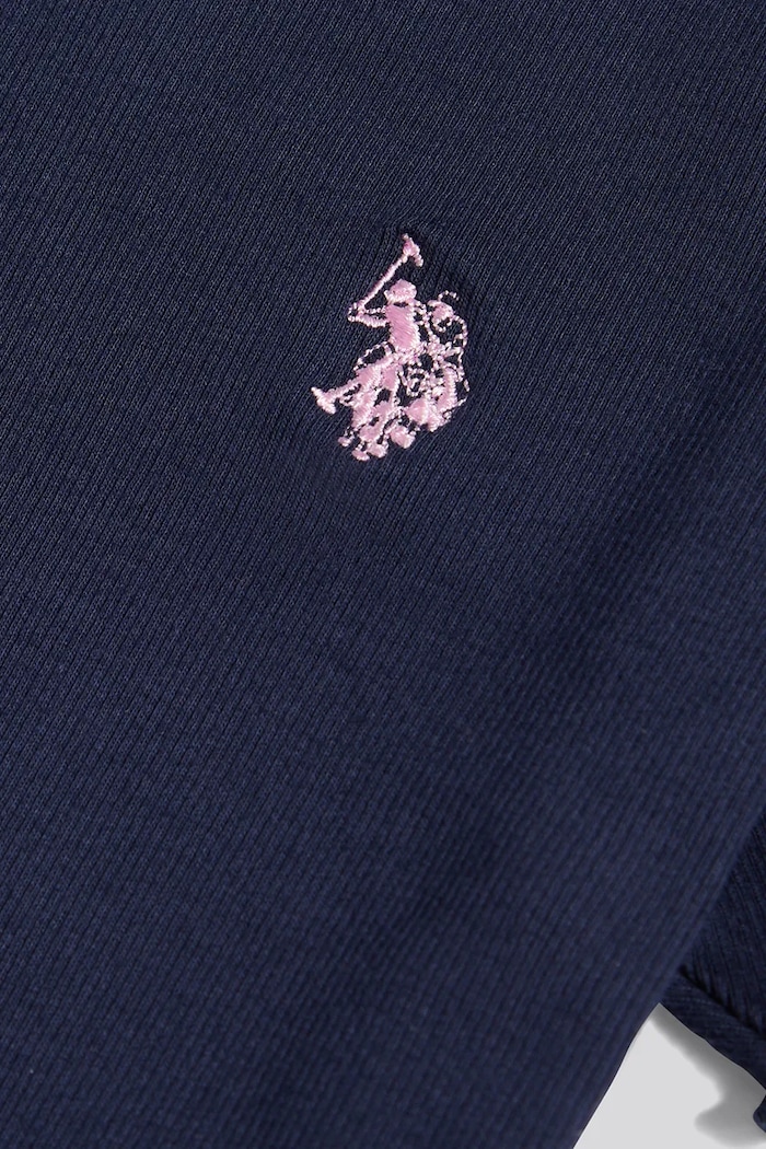 Dziewczynka U.S. Polo Assn. T-shirt dziecięcy bawełniany z elastanem USG2119.L68 granatowy