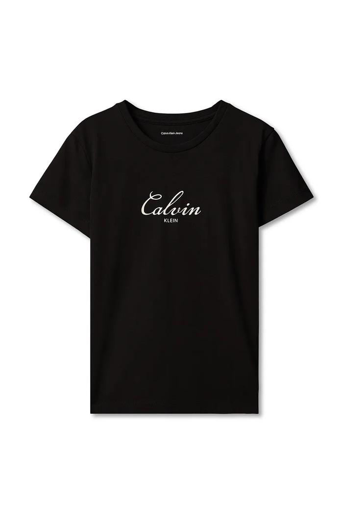 Calvin Klein Jeans T-shirt dziecięcy bawełniany LVCKFJA19G.9BY2 czarny AW26