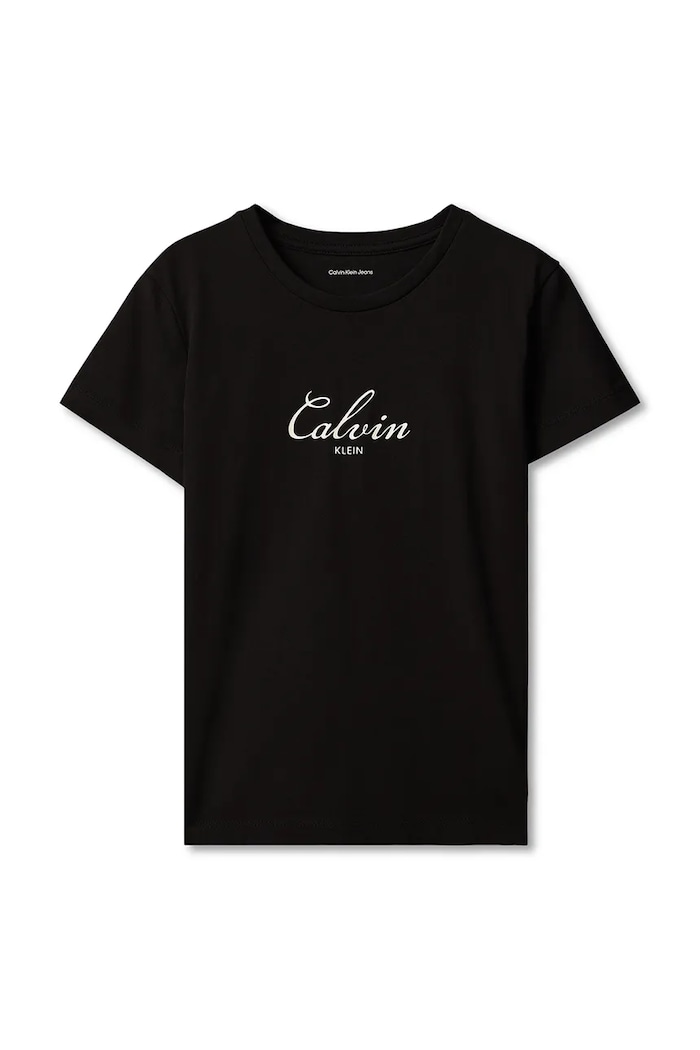 Calvin Klein Jeans T-shirt dziecięcy bawełniany LVCKFJA19G.9BY2 czarny AW26