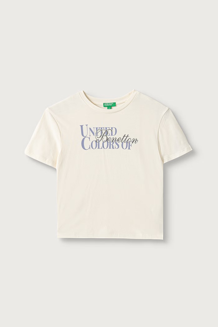 United Colors of Benetton Kratka majica otroška bombažna bež 3I1XC10U9.G.Seasonal
