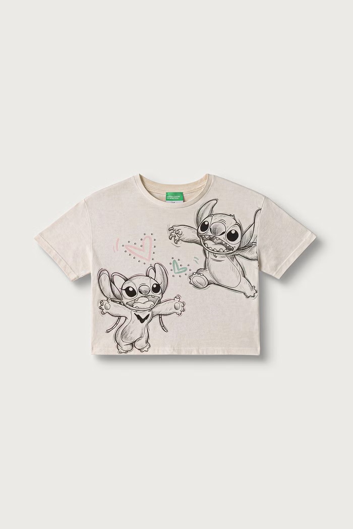 United Colors of Benetton T-shirt dziecięcy bawełniany beżowy 3085C10CI.G.Seasonal