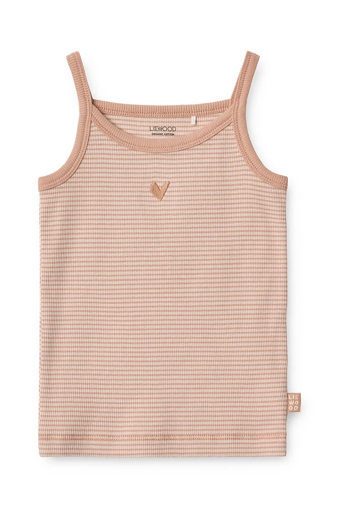 Liewood Top lounge dziecięcy bawełniany Naomi Singlet 2-pack LW20787.9BY2 różowy AW26
