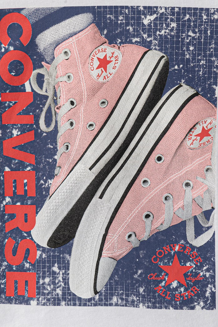 Κοριτσίστικα Converse T-shirt παιδικό βαμβακερό 4CJ027 λευκό