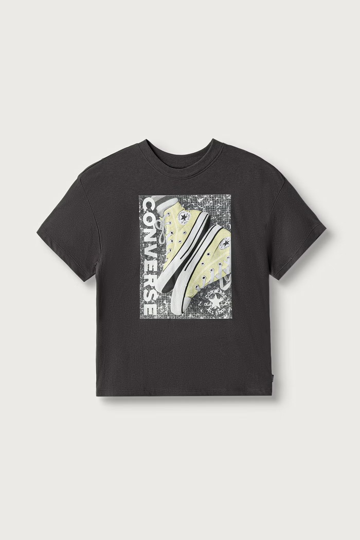 Converse T-shirt παιδικό βαμβακερό μαύρο 4CJ027