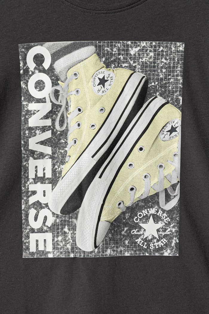 Κοριτσίστικα Converse T-shirt παιδικό βαμβακερό 4CJ027 μαύρο
