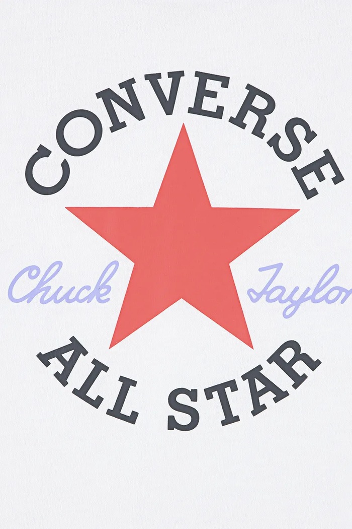 Dziewczynka Converse T-shirt dziecięcy z bawełną 4CG896.9BY2 biały