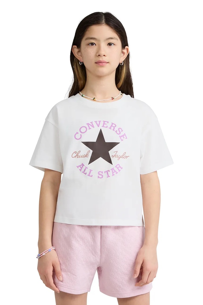 Converse T-shirt dziecięcy z bawełną biały 4CG896.9BY2