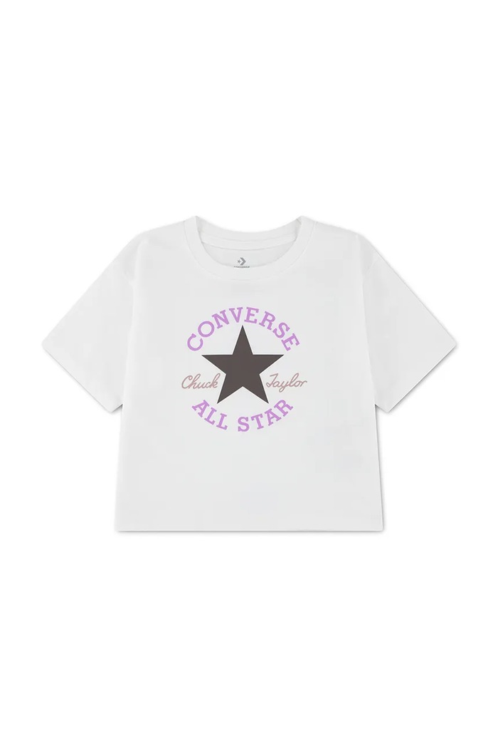 Converse T-shirt dziecięcy z bawełną 4CG896.9BY2 biały AW26