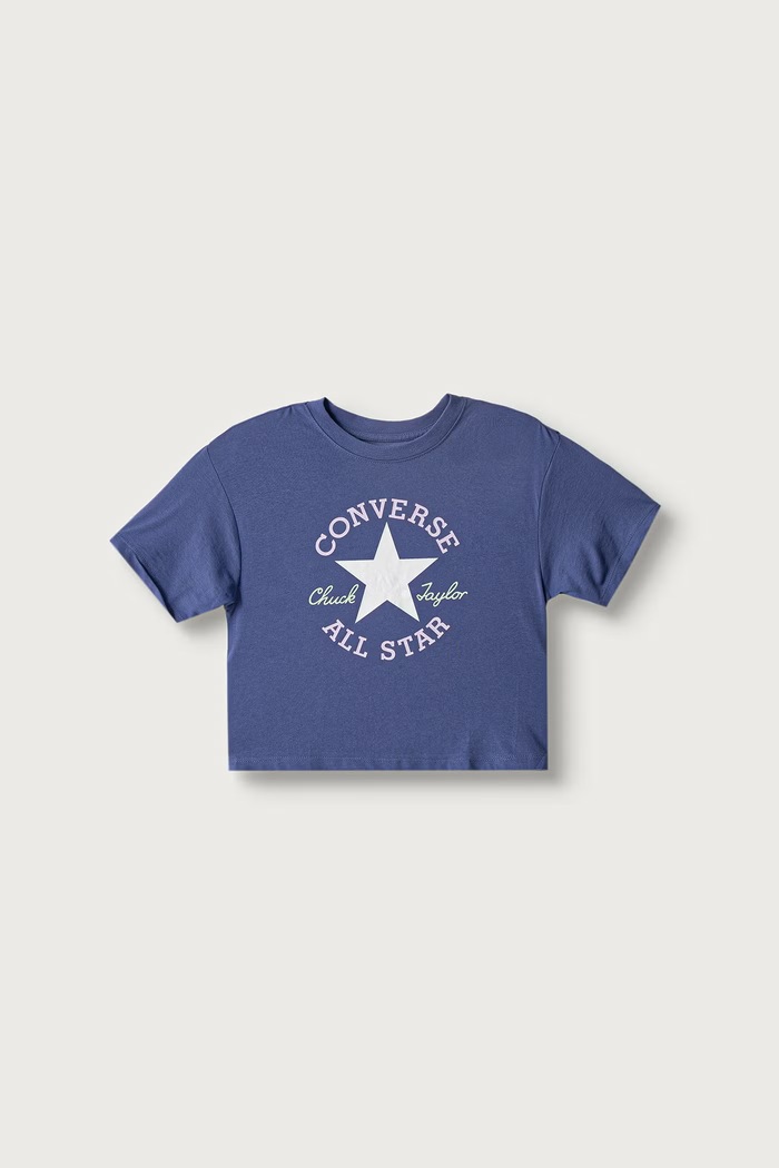 Converse T-shirt dziecięcy z bawełną niebieski 4CG896.9BY2