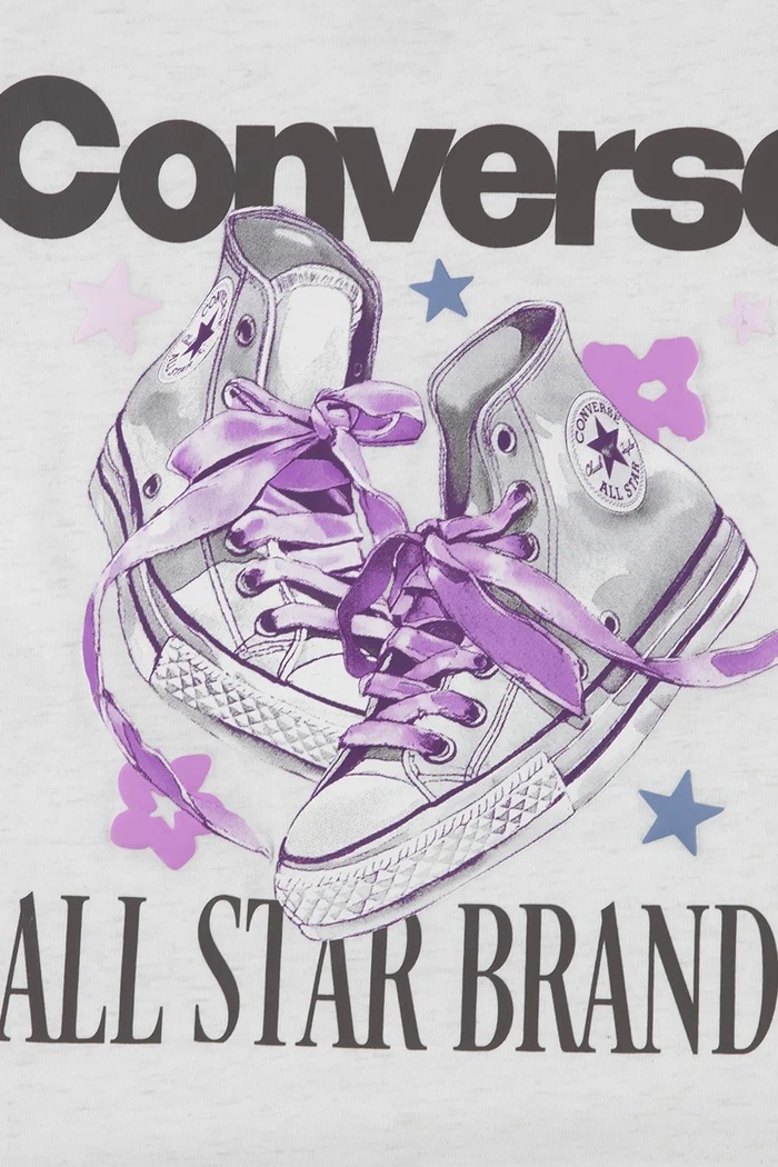 Момиче Converse Тениска за деца с памук 3CJ842 бял