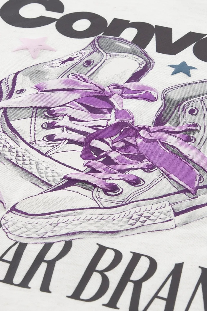 Тениска за деца с памук Converse 3CJ842 бял