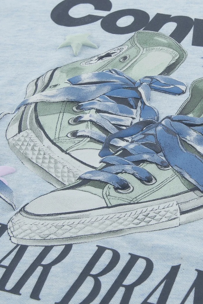 Момиче Converse Тениска за деца с памук 3CJ842 син