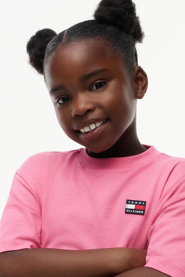 T-shirt dziecięcy bawełniany Tommy Hilfiger KS0KS00770.G.128.176.9B różowy