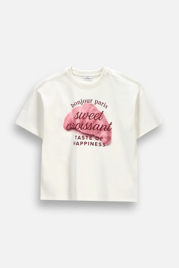 Coccodrillo T-shirt dziecięcy bawełniany beżowy ZC6143203FGJ