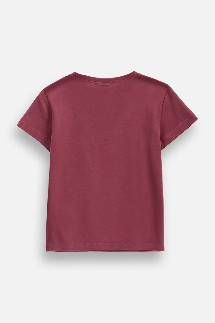 Coccodrillo tričko dětské bavlněné s elastanem ZC6143239VGA burgundské AW26