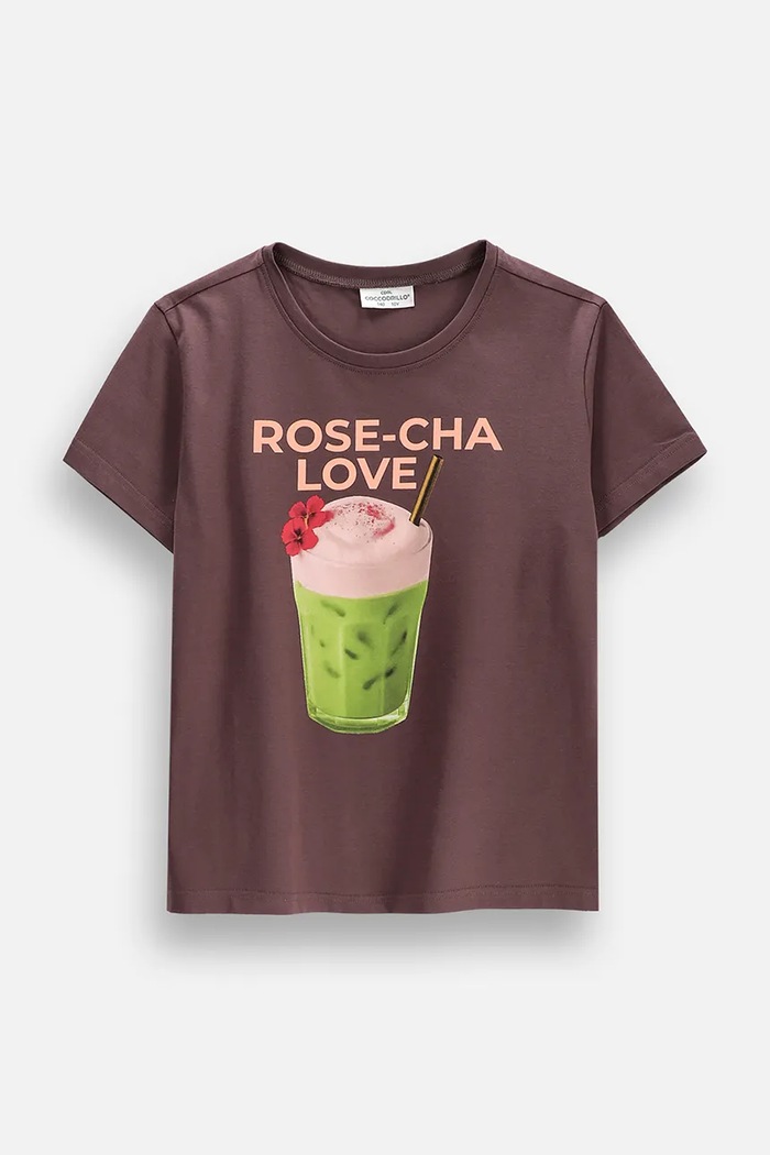 Coccodrillo T-shirt παιδικό βαμβακερό με ελαστάν καφέ ZC6143230VGA