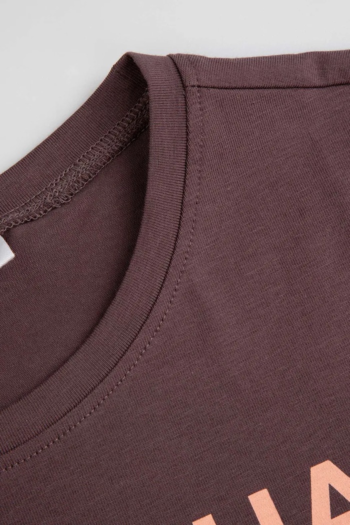 Κοριτσίστικα Coccodrillo T-shirt παιδικό βαμβακερό με ελαστάν ZC6143230VGA καφέ