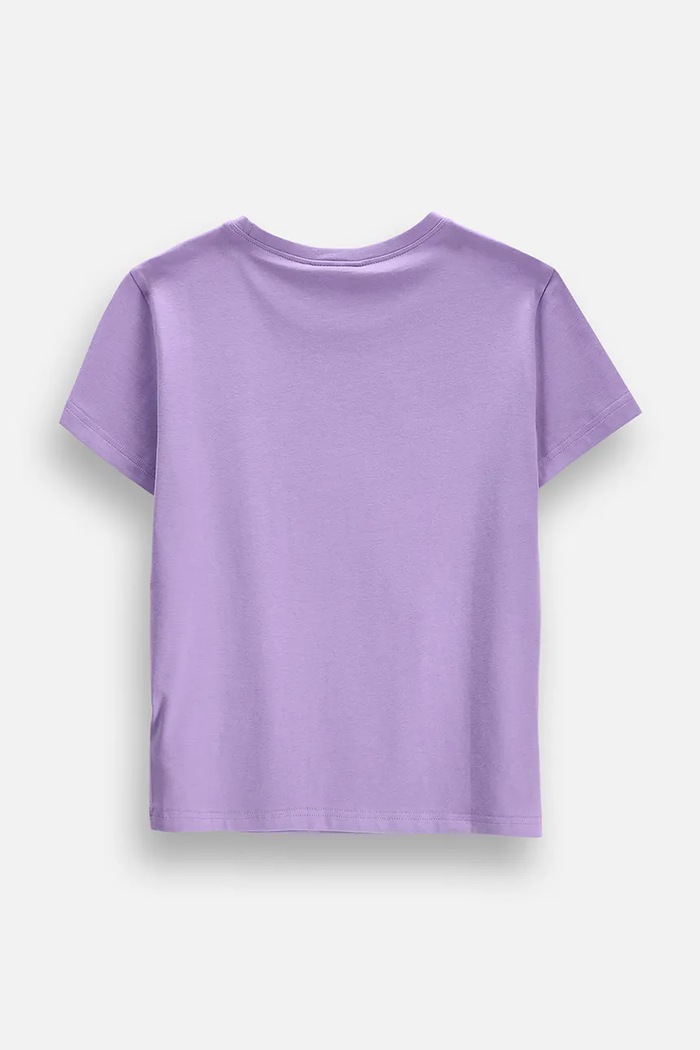 Coccodrillo T-shirt παιδικό βαμβακερό με ελαστάν ZC6143214VGA μωβ AW26