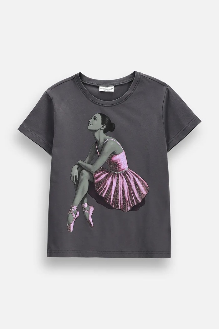 Coccodrillo T-shirt παιδικό βαμβακερό με ελαστάν γκρί ZC6143211VGA