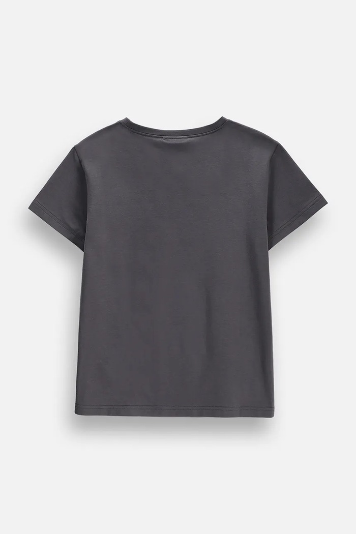 Coccodrillo T-shirt παιδικό βαμβακερό με ελαστάν ZC6143211VGA γκρί AW26