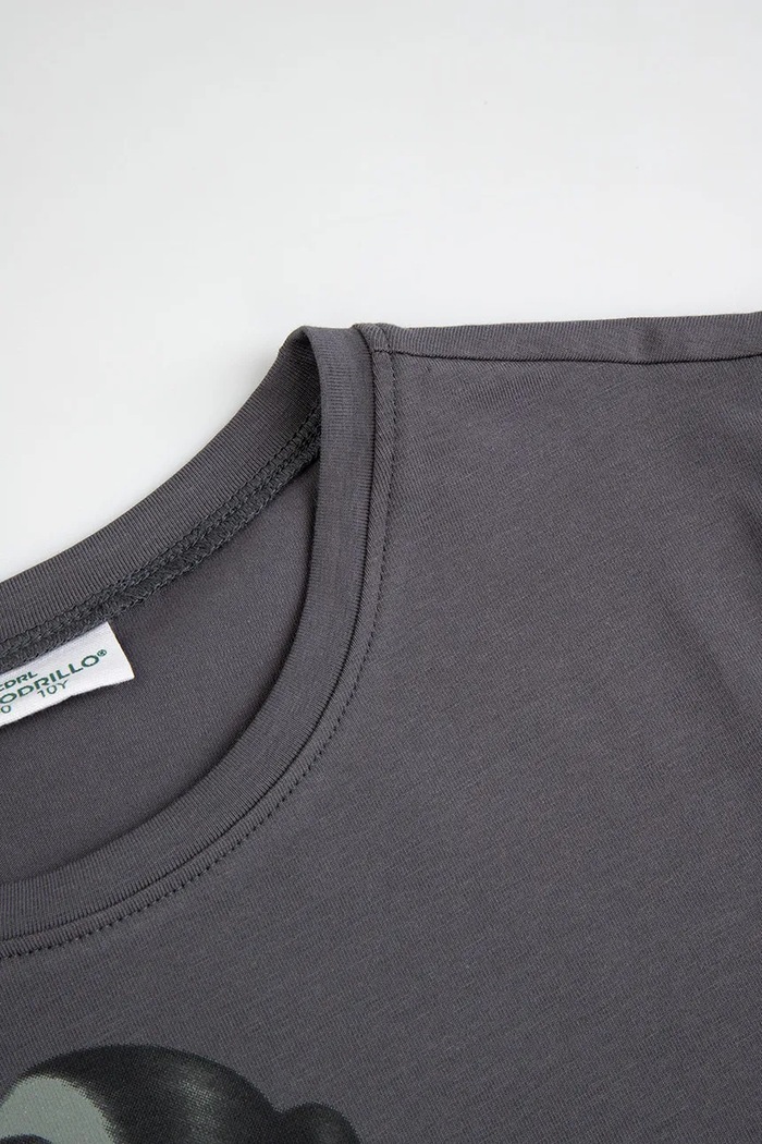 Κοριτσίστικα Coccodrillo T-shirt παιδικό βαμβακερό με ελαστάν ZC6143211VGA γκρί