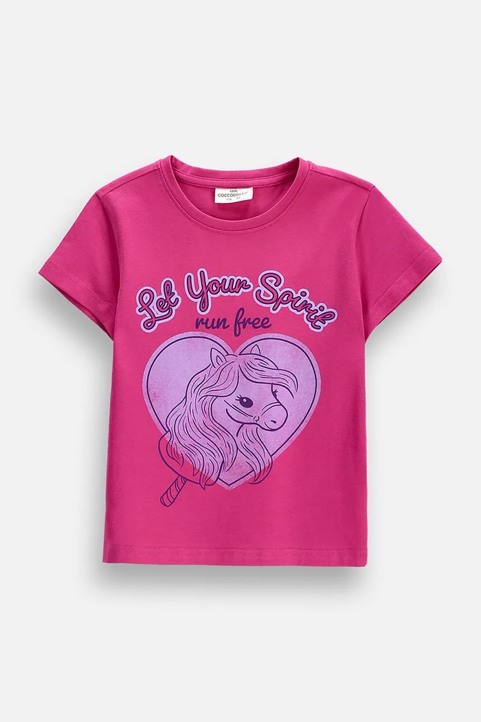 Coccodrillo T-shirt dziecięcy bawełniany fioletowy ZC6143201HGK