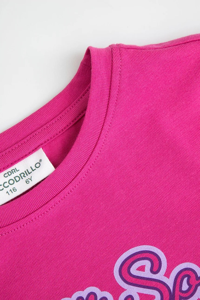Dziewczynka Coccodrillo T-shirt dziecięcy bawełniany ZC6143201HGK fioletowy