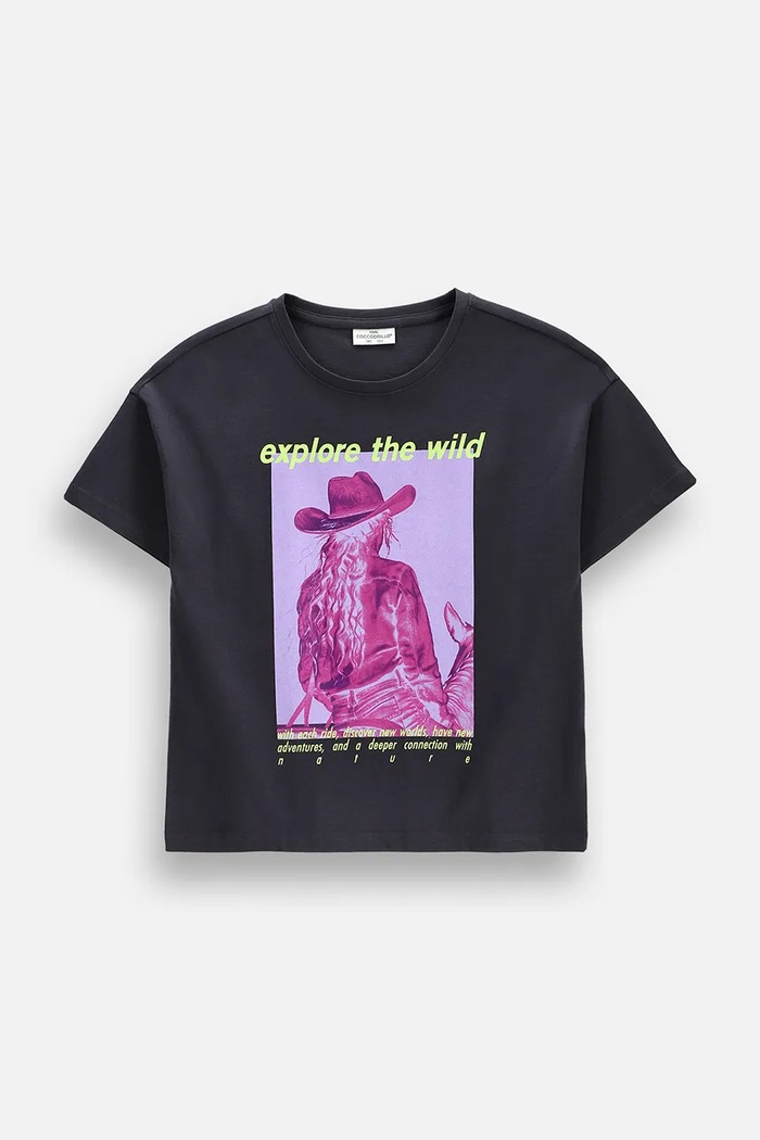 Coccodrillo T-shirt dziecięcy bawełniany szary ZC6143201HGJ