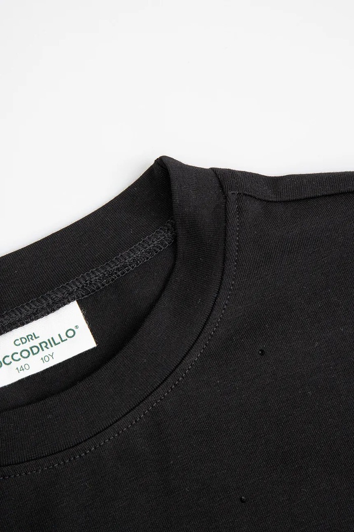 Coccodrillo majica za djecu od pamuka s elastanom crna ZC6143203TGJ