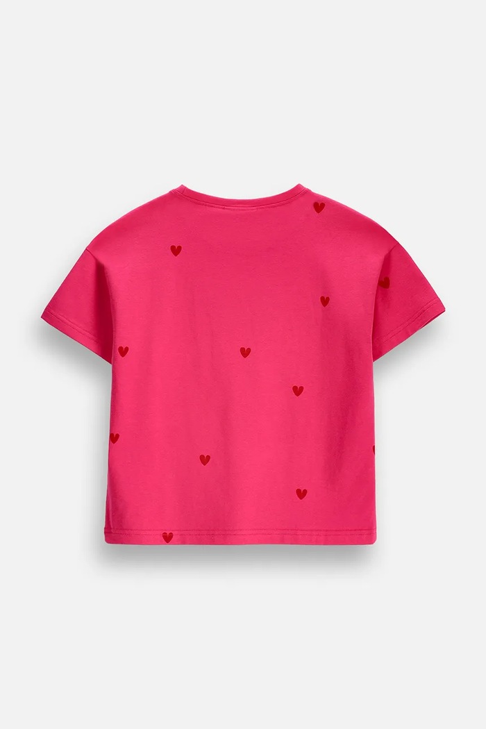 Coccodrillo T-shirt dziecięcy bawełniany z elastanem ZC6143203SGK różowy AW26