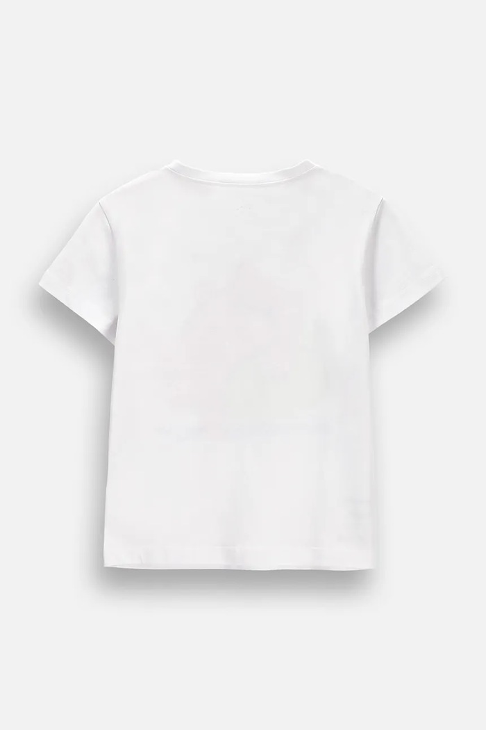 Coccodrillo T-shirt dziecięcy bawełniany ZC6143201SGK biały AW26