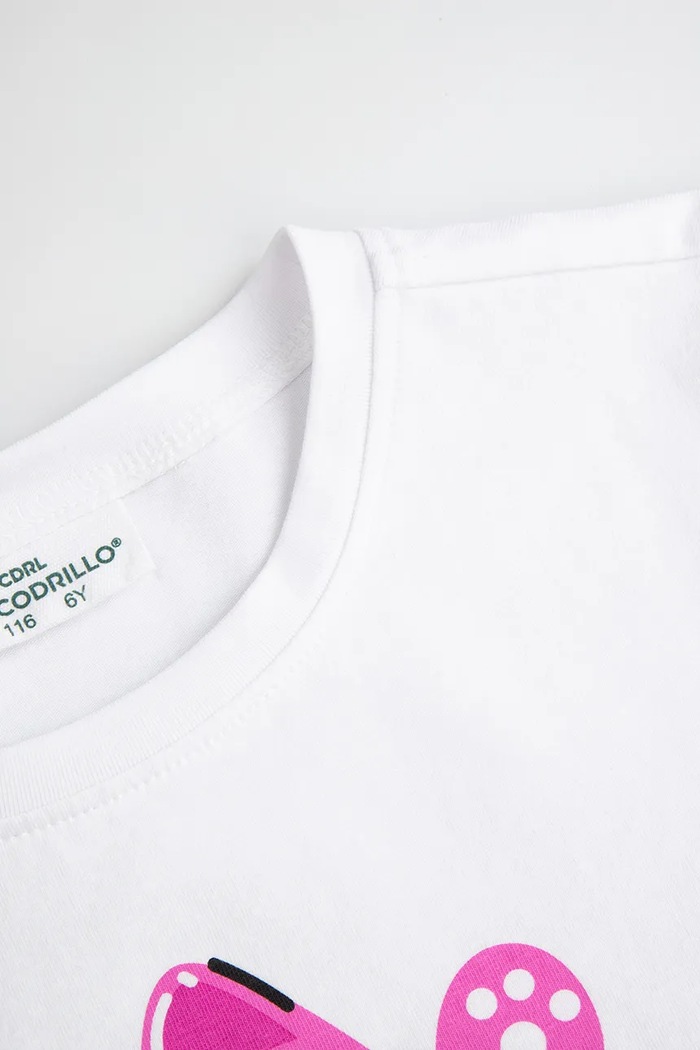 Dziewczynka Coccodrillo T-shirt dziecięcy bawełniany ZC6143201SGK biały
