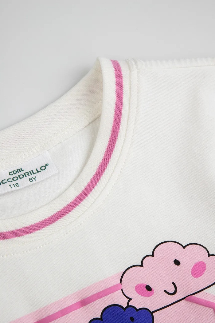 Κοριτσίστικα Coccodrillo t-shirt παιδικό βαμβακερό με ελαστάν ZC6143202AGK μπεζ